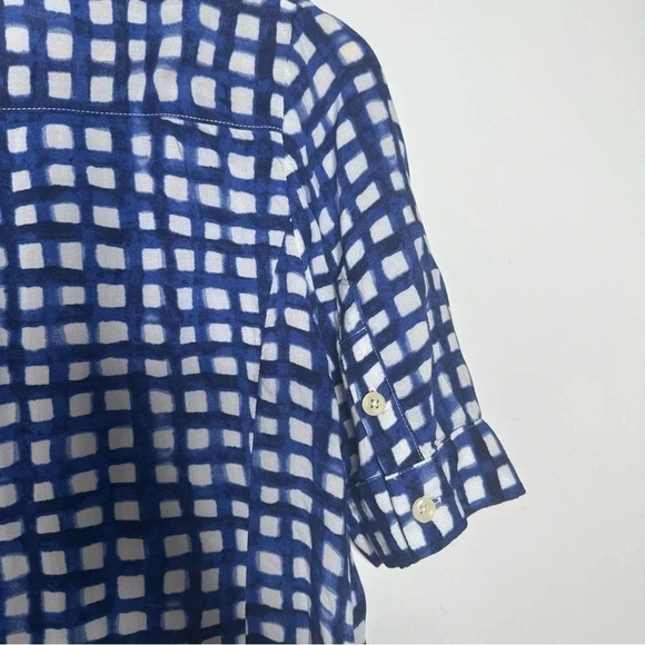 Anthropologie 11•1•TYLHO Adanne Blue Check Swing Blouse Top Size Small - Picture 8 of 10